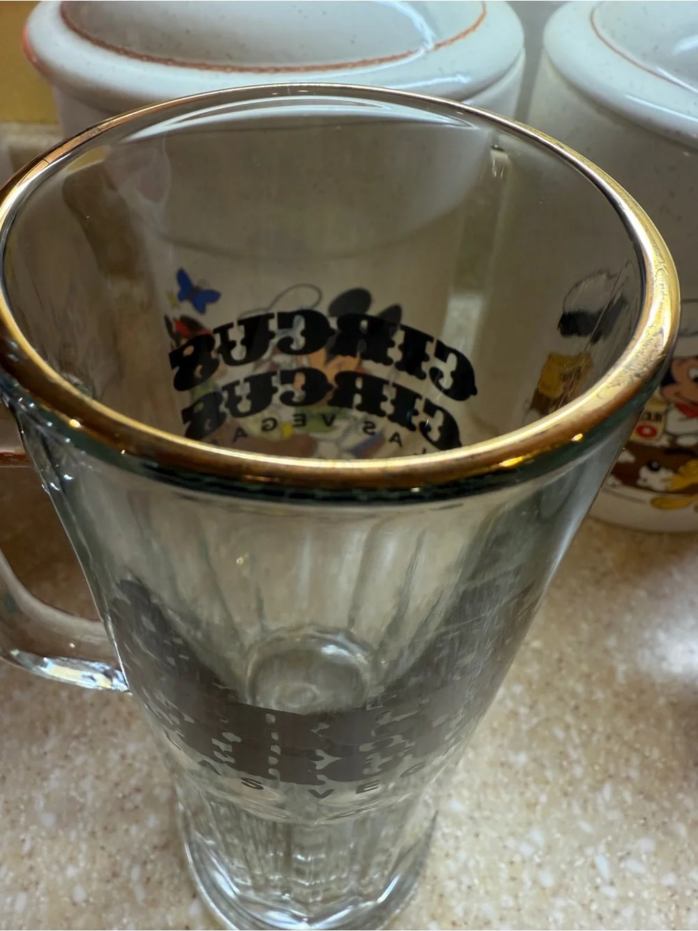 Las Vegas Circus Circus Tall Glass Beer Mug - Vintage